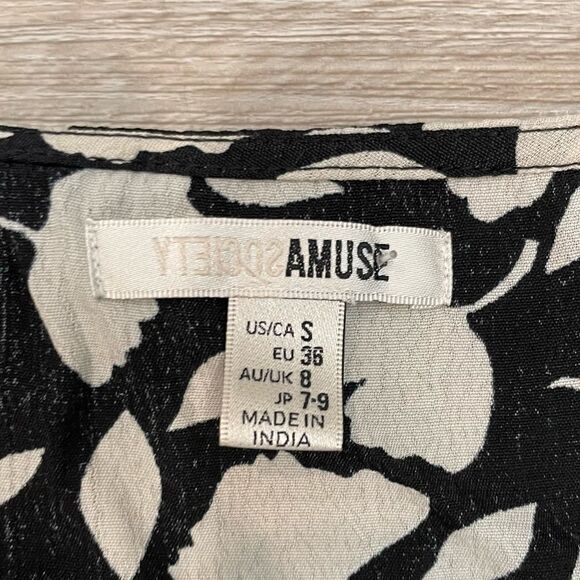 AMUSE SOCIETY Black White Floral print Midi Dress VIscose - Picture 10 of 10